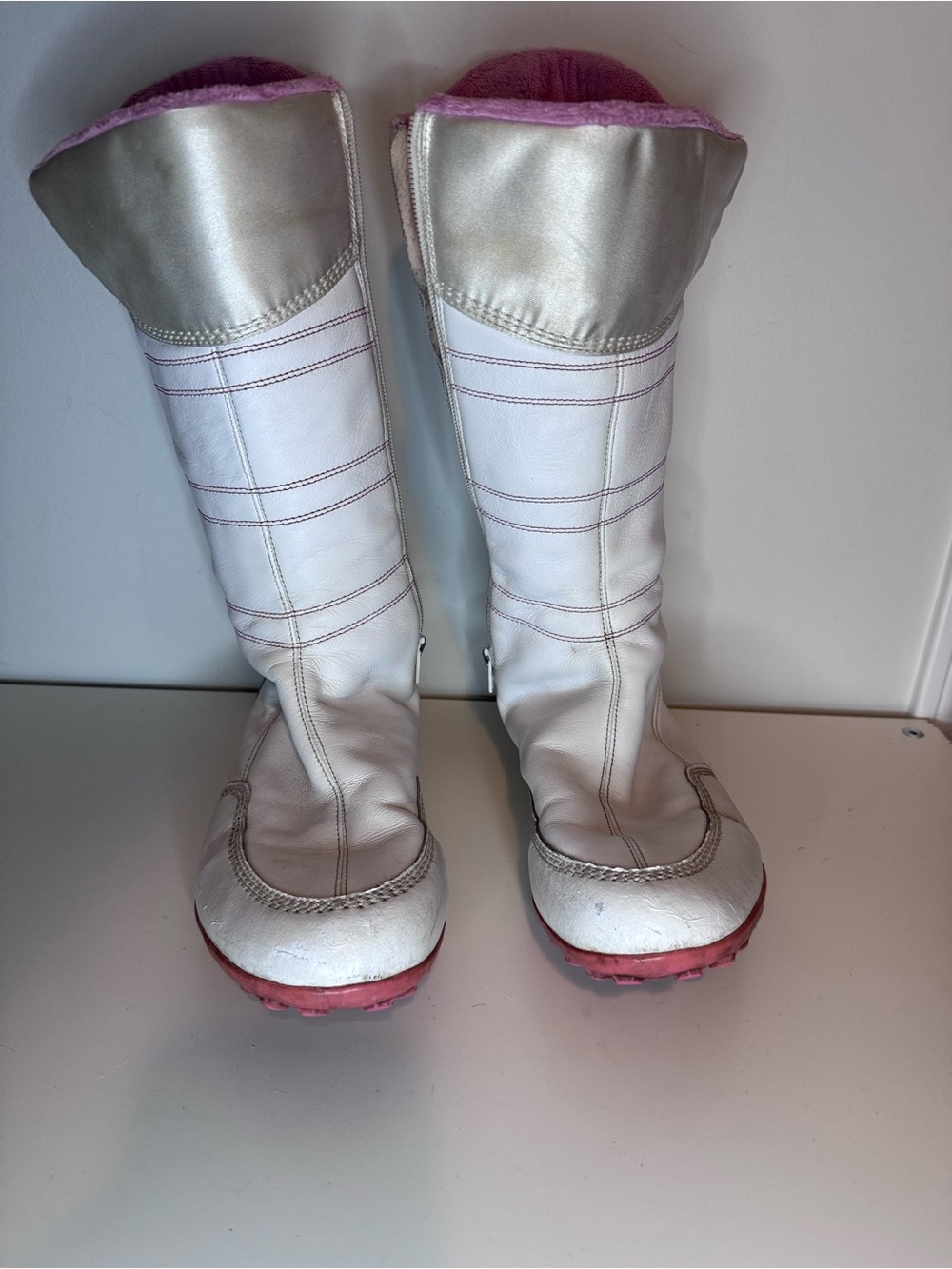 Vintage Y2K 2008 Adidas knee-high moto/boxing-style leather boots